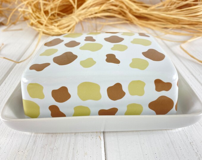 Butter dish ceramic cow motif