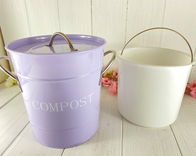 Compost bucket purple lilac