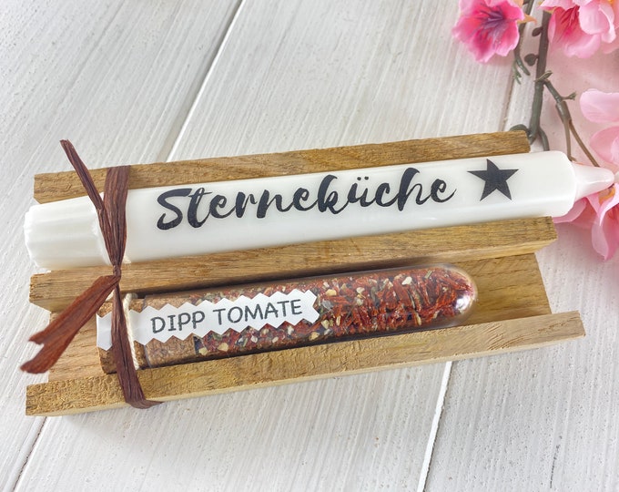 Gift set star cuisine spice dip test tube in wooden gift packaging