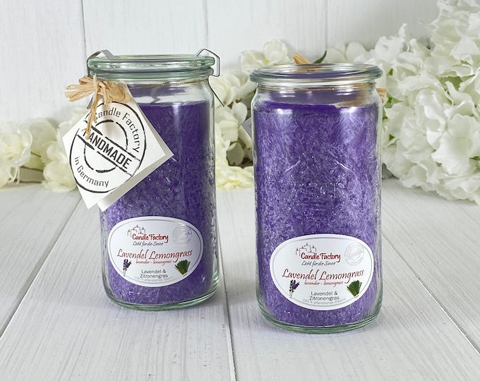 Scented candle lavender lemongrass burning time 70 hours