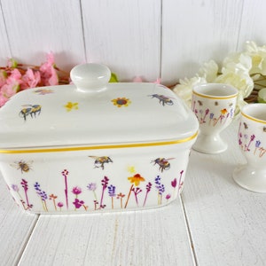 Butter dish flower meadow egg cup