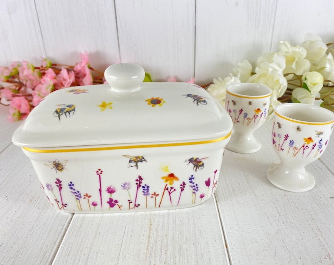 Butter dish flower meadow egg cup