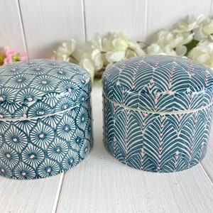 Ceramic tin hand-stamped 10 x 7.5