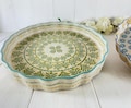 Quiche dish, cake dish, round, hand-stamped, 27 x 4 cm, baking dish, casserole dish, 22 x 4 cm