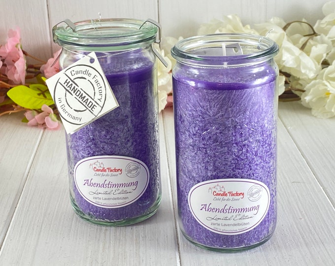 Scented candle evening mood delicate lavender flowers Limited Edition burning time 70 hours