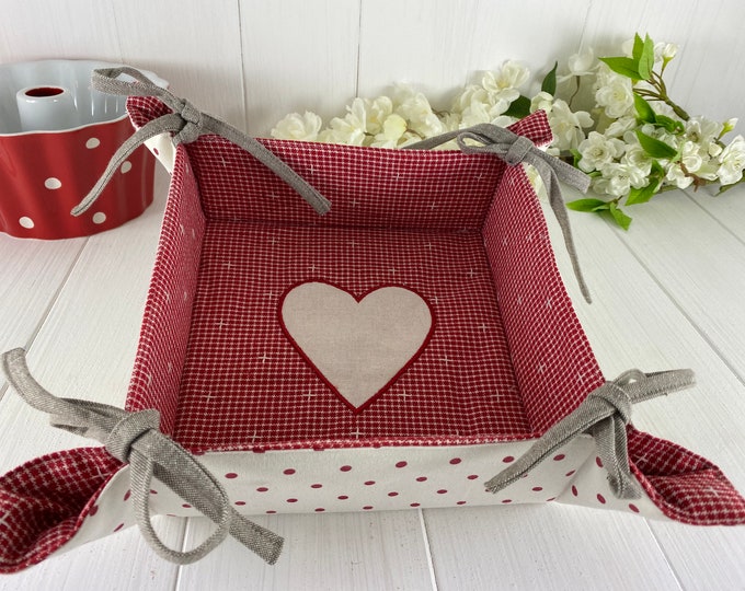 Bread basket with red heart