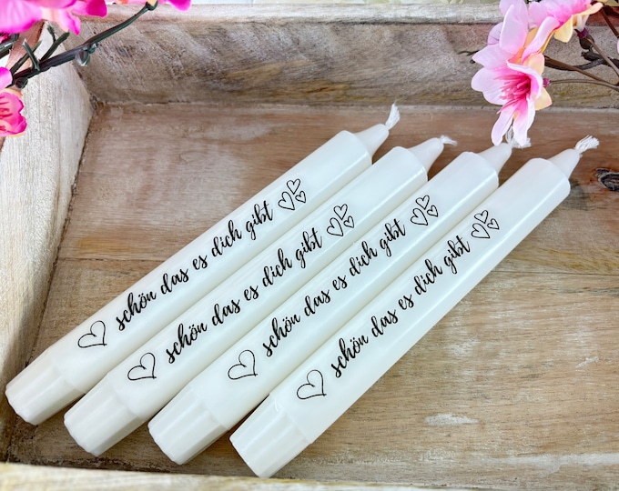 Candles beautifully labeled that you exist guest gift stick candle stearin saying