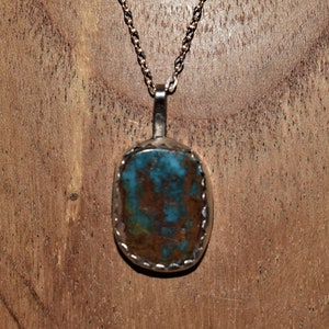 Handmade Sterling Silver Navajo Turquoise Necklace/Made by Fannie Chavez-Platero