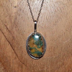 Handmade Sterling Silver Navajo Turquoise Necklace/Made by Fannie Chavez-Platero