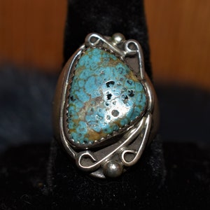 Vintage Sterling Silver #8 Turquoise Ring/Size 10 1/4