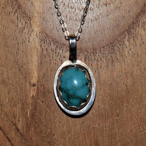 Handmade Sterling Silver Navajo Turquoise Necklace/Made by Fannie Chavez-Platero