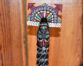 Traditional Hopi Prayers for Rain (Mana Taka) Shalako Double Sided Katsina Carving Made by Brian Smith
