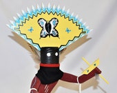 17 Inch Native American Handmade Apache Crown Dancer Kachina