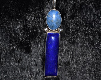 Vintage Lapis Sterling Silver Pendant/Made by Denna Platero