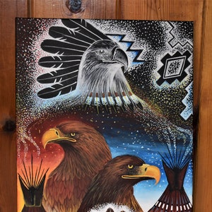 Navajo Eagle Acrylic Painting/By Roger Pino