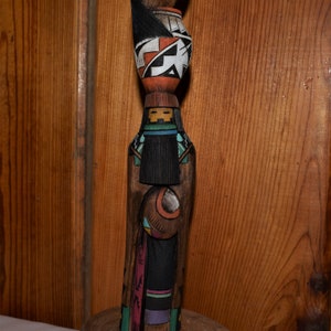 Museum Quality Double Sided Hopi Longhair and Corn Maiden Kachina/Made by Malcolm Cheromiah