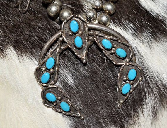 Vintage 70's Navajo Bisbee Turquoise and Sterling… - image 6