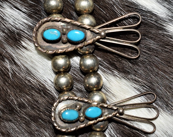 Vintage 70's Navajo Bisbee Turquoise and Sterling… - image 7