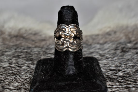 Vintage Sterling Silver Modernist Ring/Size 8 - image 2