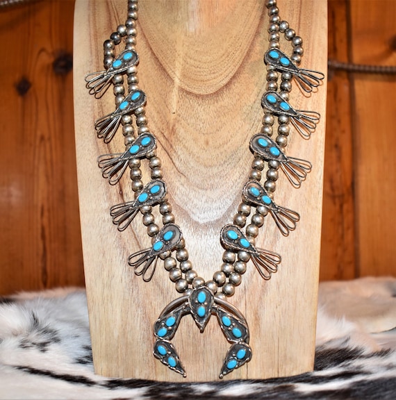 Vintage 70's Navajo Bisbee Turquoise and Sterling… - image 1