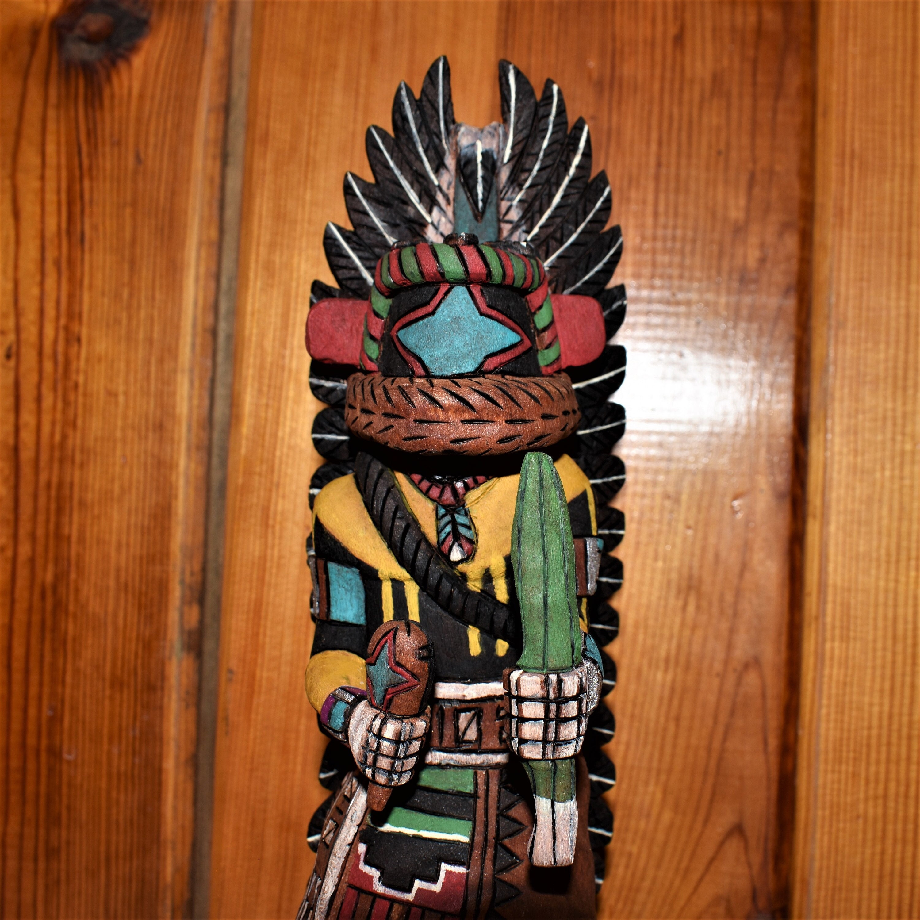 Museum Quality Traditional Hopi Chasing Star (Nangasohh) Kachina/Made by Brian Smith