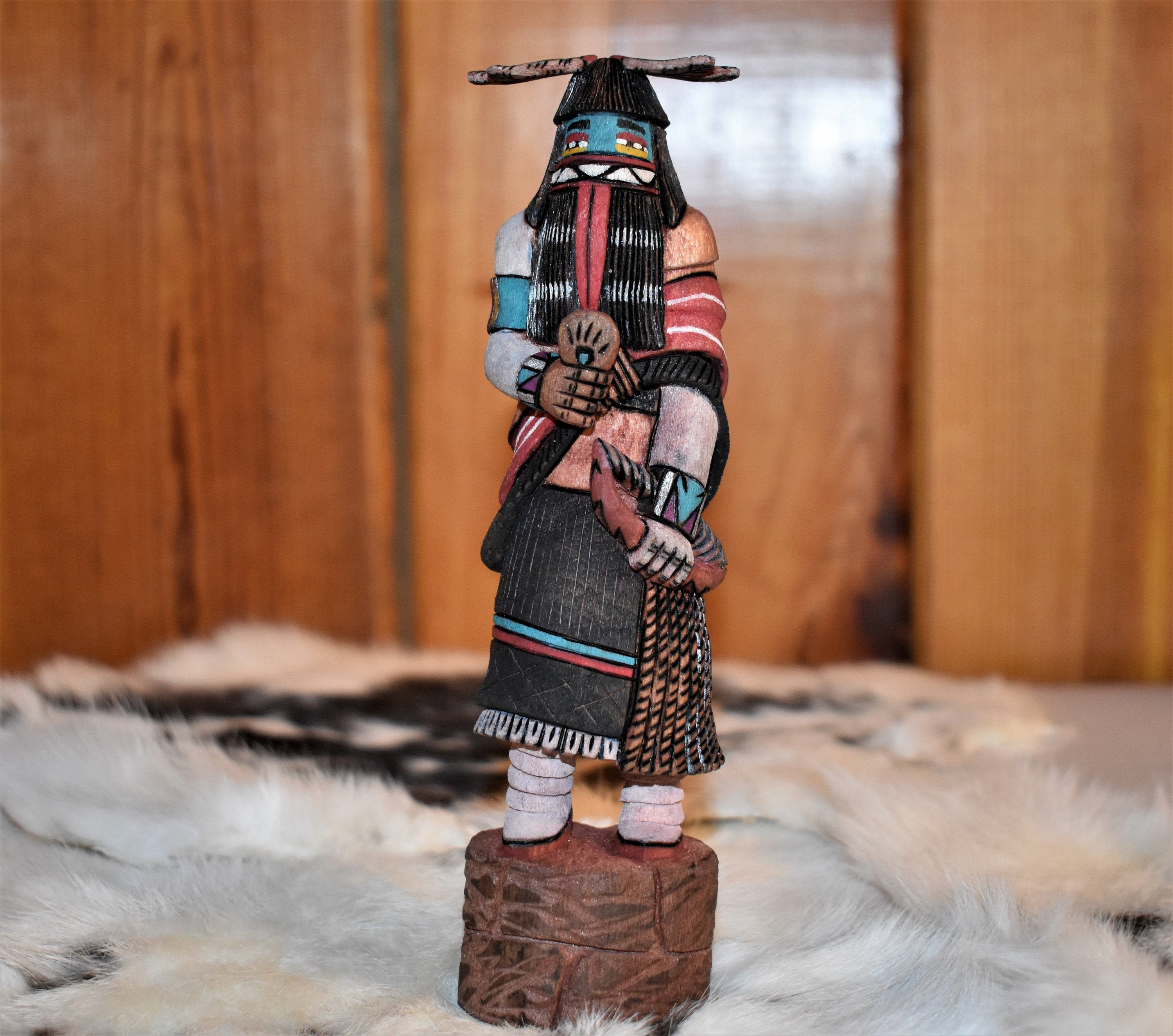 Traditional Hopi Heoto Mana Katsina Carving/made by Brian Traditional Hopi Heoto Mana Katsina Carving/made by Brian