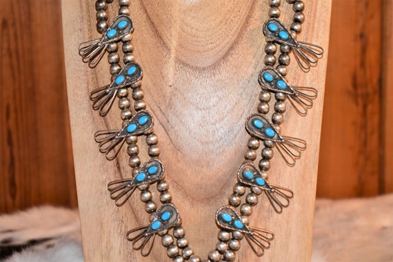 Vintage 70's Navajo Bisbee Turquoise and Sterling… - image 3