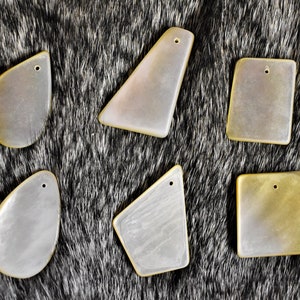Lot of 6 Mother of Pearl Navajo Pendants/Hand Carved and Drilled