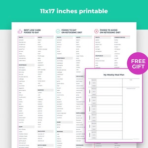 Best Low Carb And Keto Diet Foods Mega List Low Carb Food Etsy