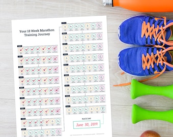 Printable Marathon Training Schedule Program For Beginner And Intermediate Runners | Simple Marathon Running Plan, Printable Workout Planner