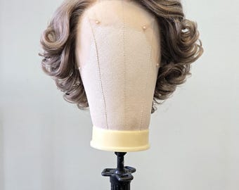 Gray-Haired Man's Wig. Light Brown With Gray Hair.