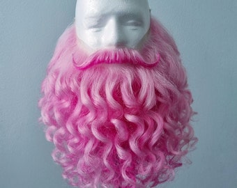 Pink fake beard and mustache