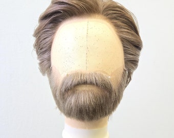 Set of fake beard and mustache, wig for Obi