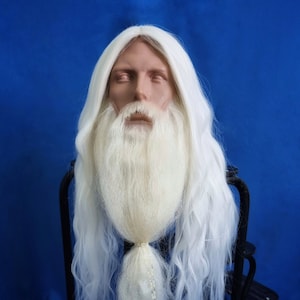 Set of Wig, Fake Beard/ fake Mustache for wizard cosplay