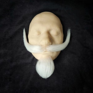 Fake beard and mustache, handmade on lace