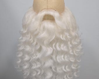 Long white Santa fake beard and mustache