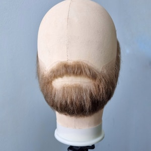 Fake beard and mustache, handmade on lace for cosplay Obi Wan.