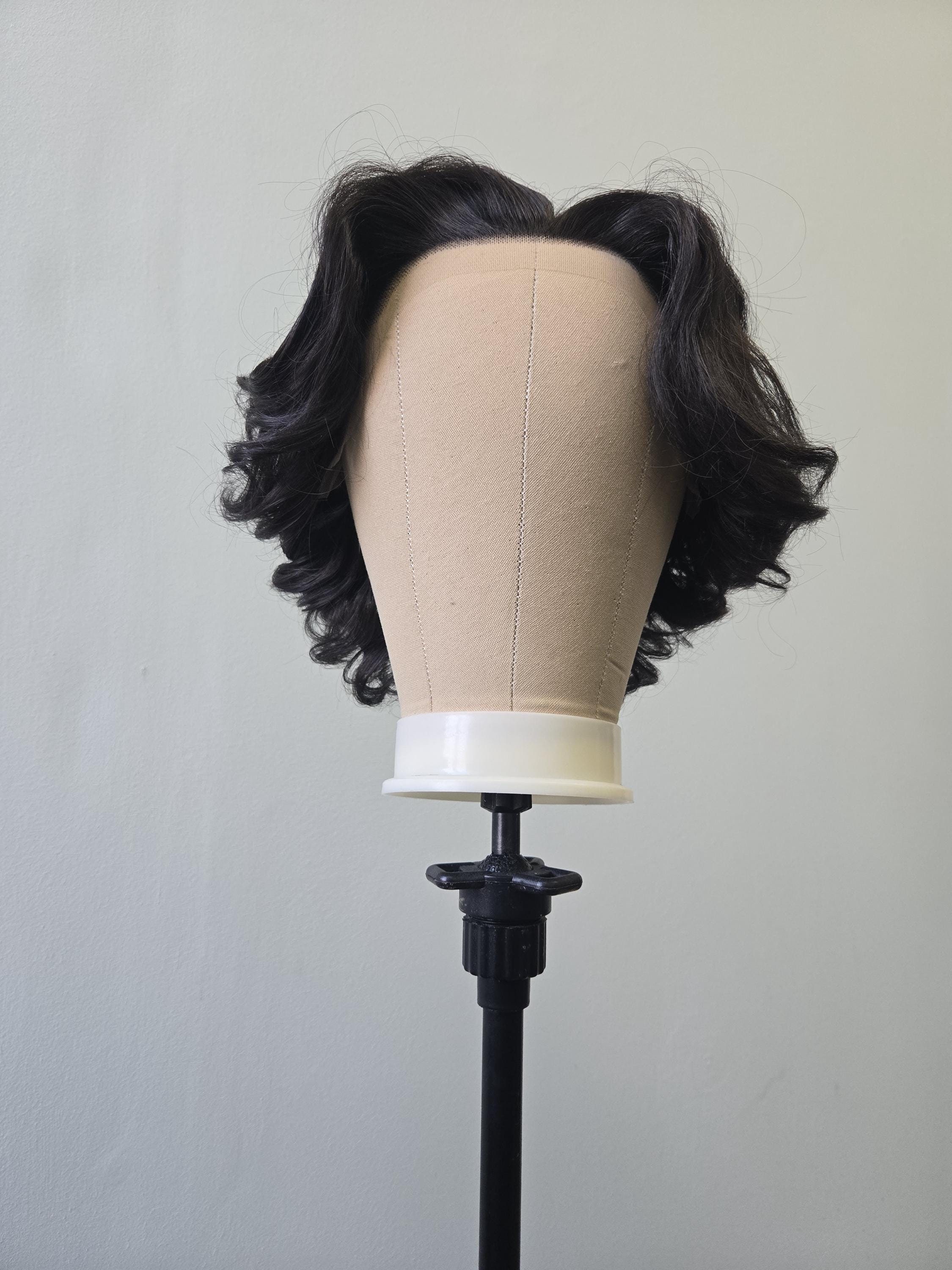 Dark brown wig with lace front for man
