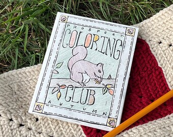 PROSPECT COLORING CLUB Autumn Edition | Coloring Zine | Hand-Printed Linocut (4.25" x 5.5")