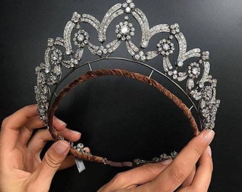 925 Sterling Silver, Victorian Diamond Crown