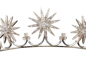 925 Sterling Silver Star Tiara