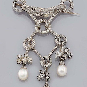 925 Sterling Silver, Moissanite Diamond Brooch
