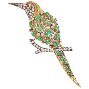 925 Sterling Silver, Moissanite Brid Brooch