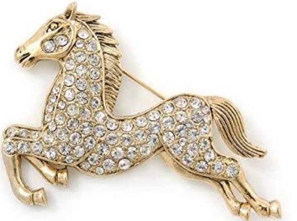 Spilla ferro di cavallo con perle coltivate e diamanti di vecchio Spilla ferro di cavallo con perle coltivate e diamanti di vecchio