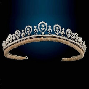 Wedding Tiara  Crown with Natural Victorian Diamond, 925 Sterling Silver, wedding Special crown