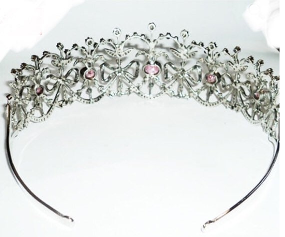 an*tiara様　確認用です。 Silver, Rose Cut Diamond & Pink Sapphire Tiara Crown - Etsy