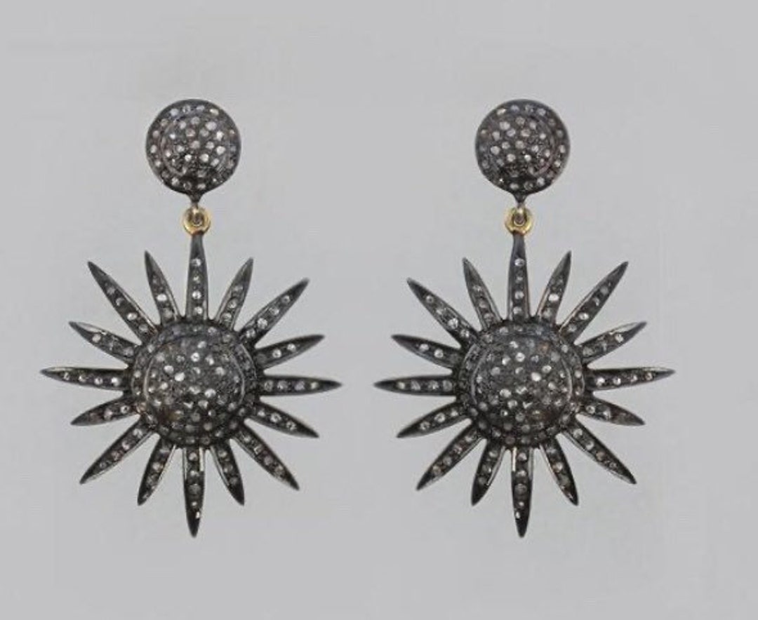 Orecchino in argento sterling 925 con diamante taglio rosa - Italia