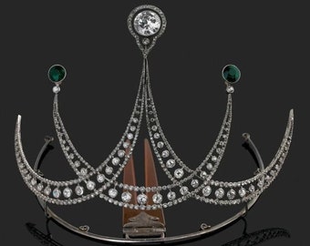 Wedding Season Special Tiara Crown with American Diamond, 925 Sterling Silver, You can wear this crown in every occasion.