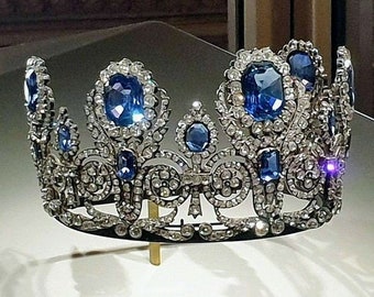 Corona de tiara de reproducción victoriana vintage con diamante americano, corona especial de boda