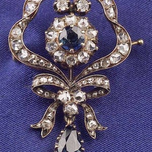 925 Sterling Silver, Victorian Diamond Brooch